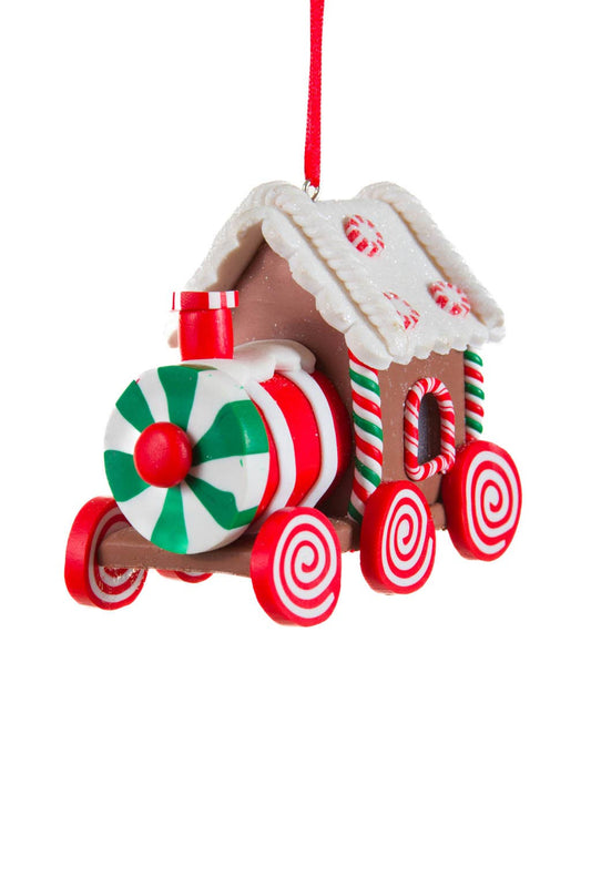 Brown/White LED Train Ornament