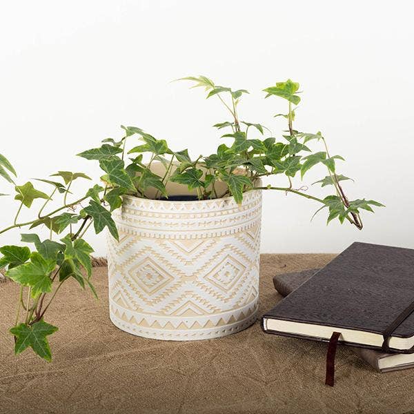 Flower Pot With Aztec Pattern