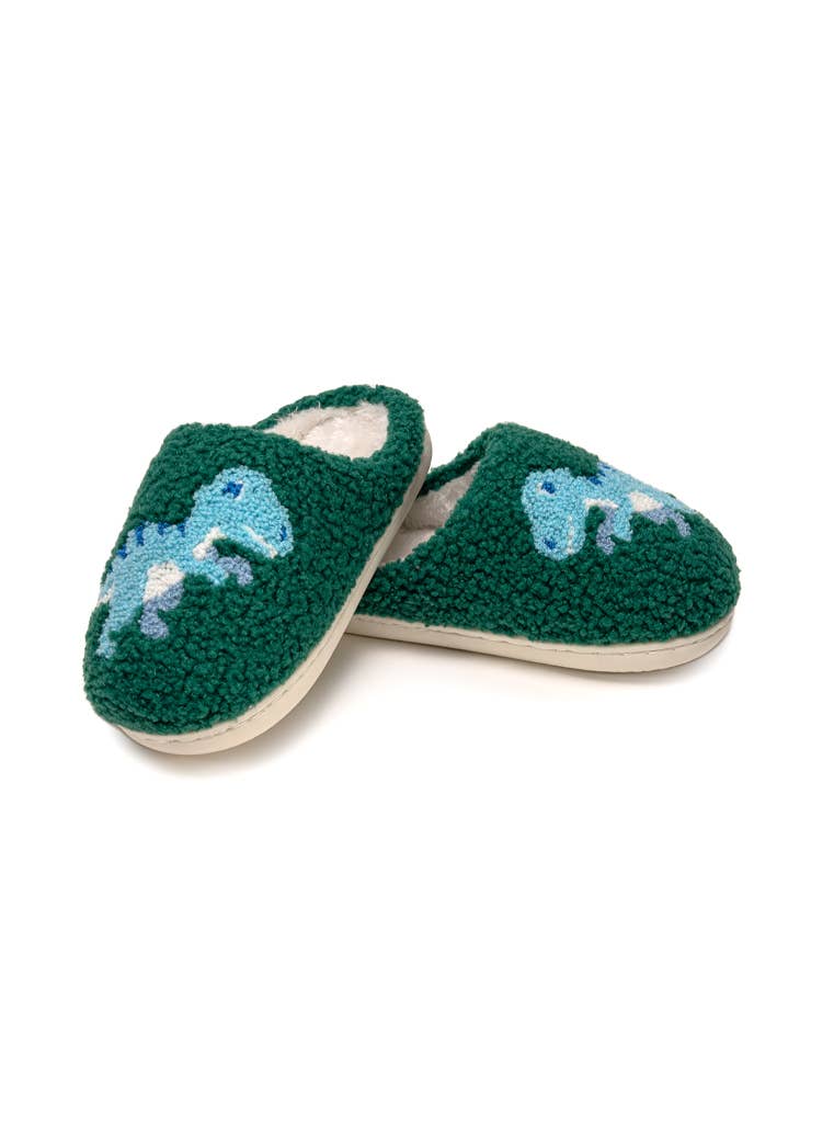 Indoor / Outdoor Slippers - Kids - Blue Dinosaurs - Green