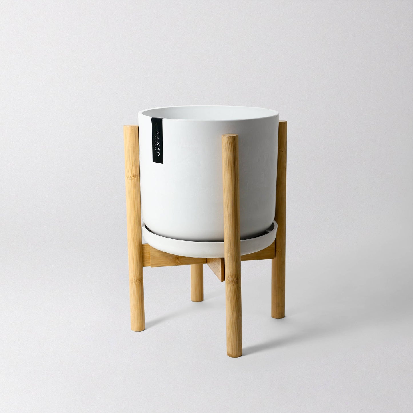 Two Set | 9" Signature Stone Planter & Bamboo Stand