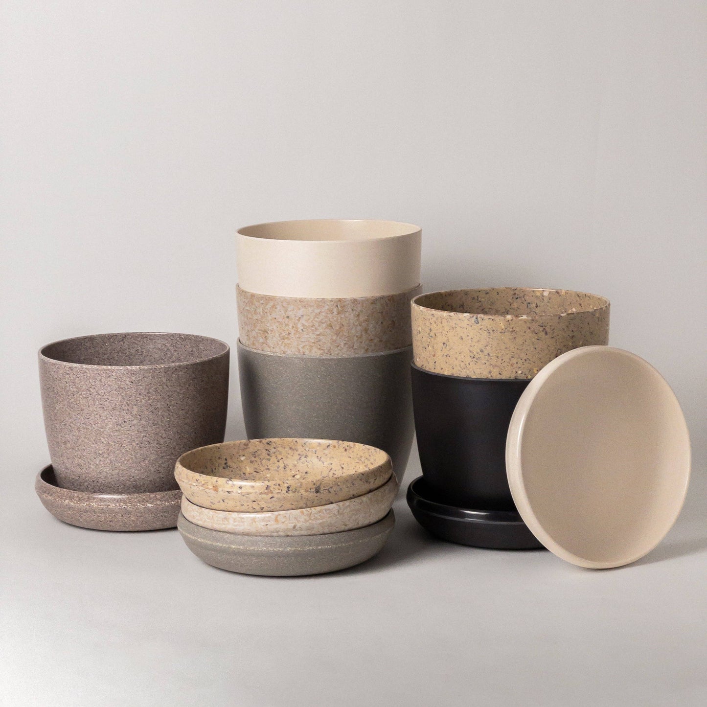 7" Bamboo Fibre Planter Pot (Black)