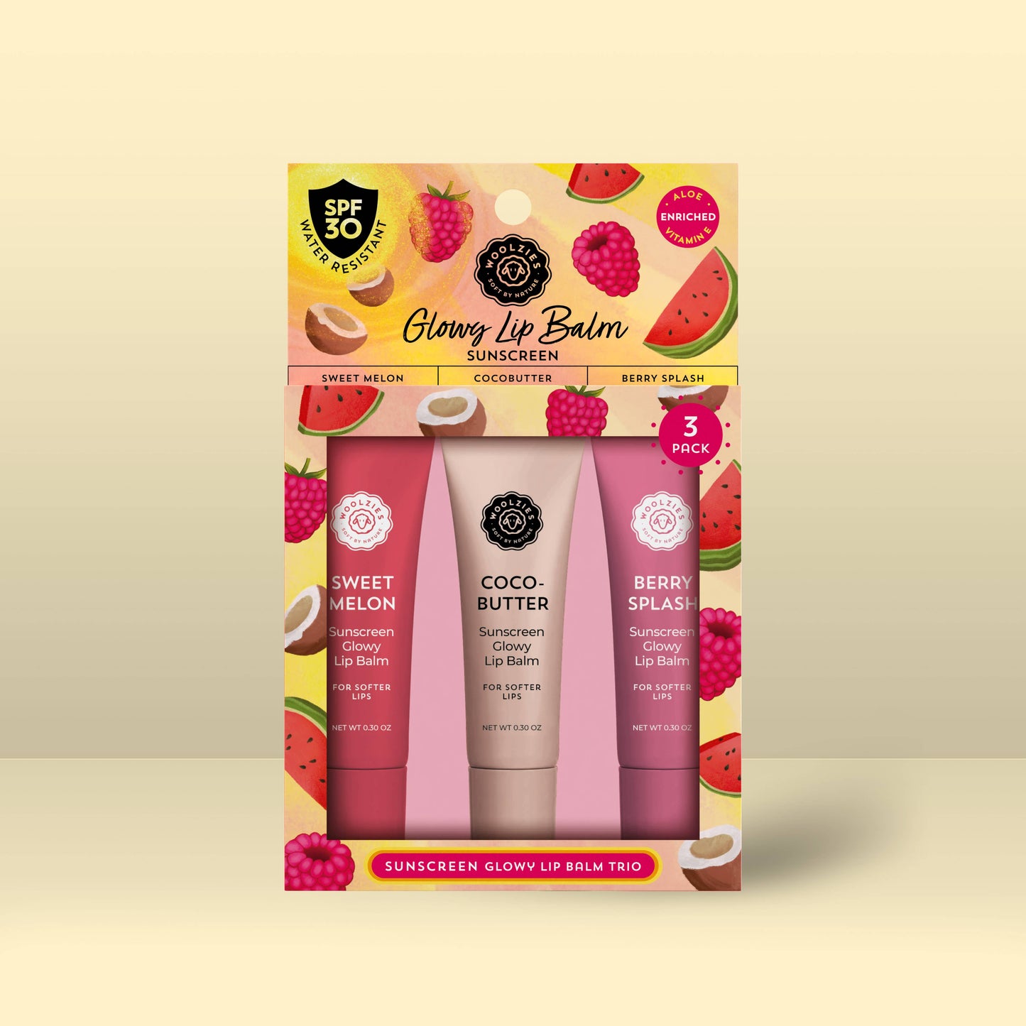 Sunscreen Glowy Lip Balm Trio – SPF 30