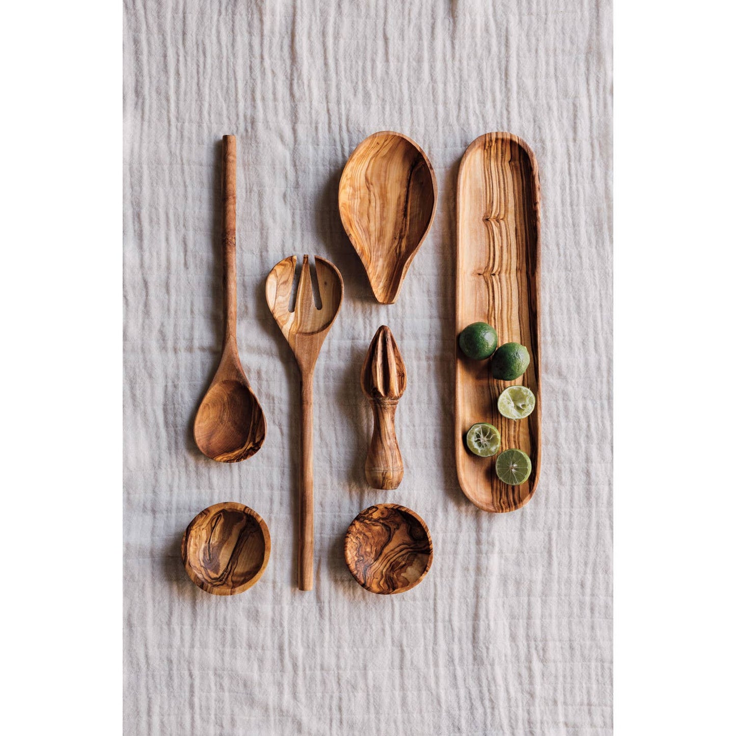 Olive Wood Salad Servers in Set of 2
