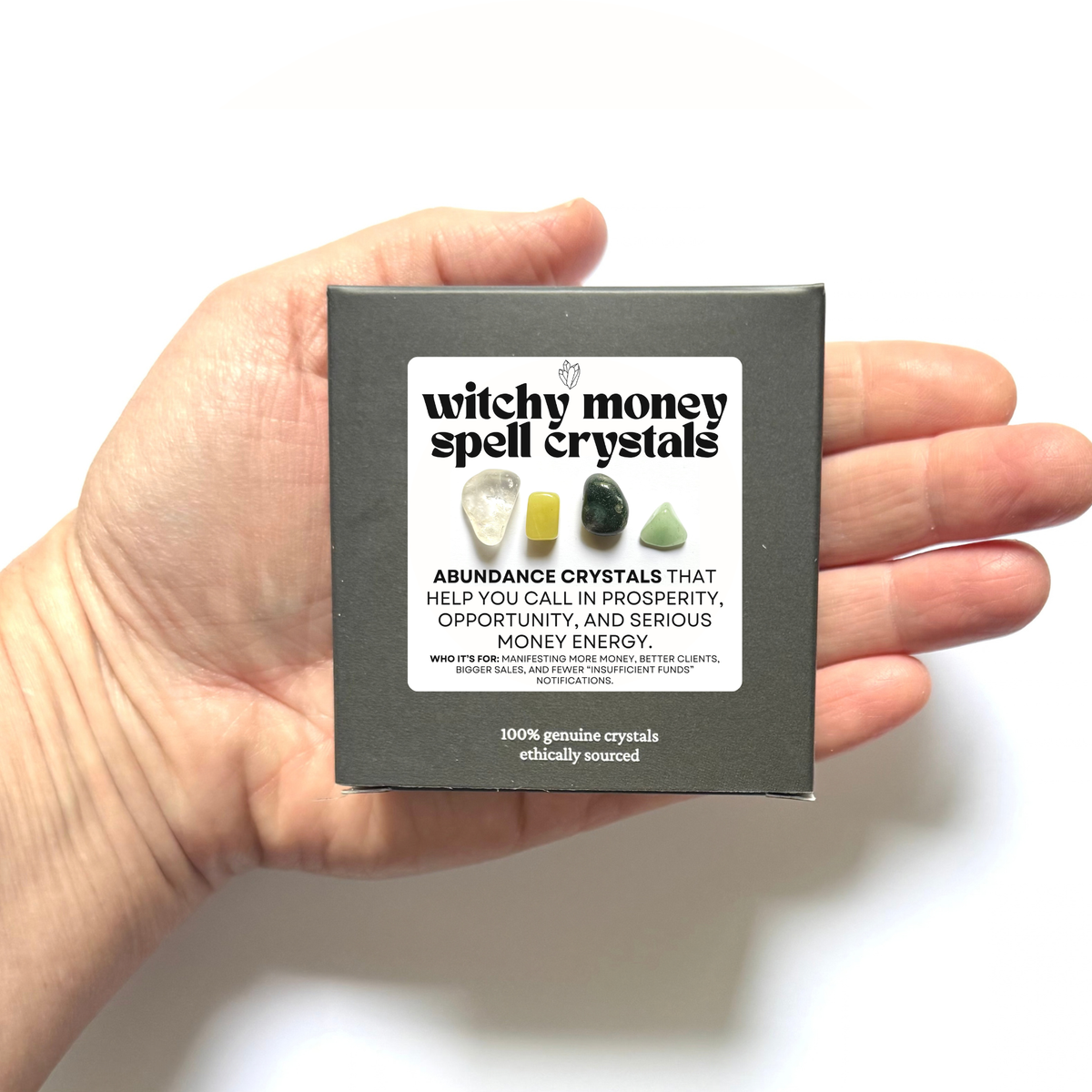 Witchy X Crystal Energy Sets - little magic crystal sets for protecting your peace, calling in love, or manifesting money