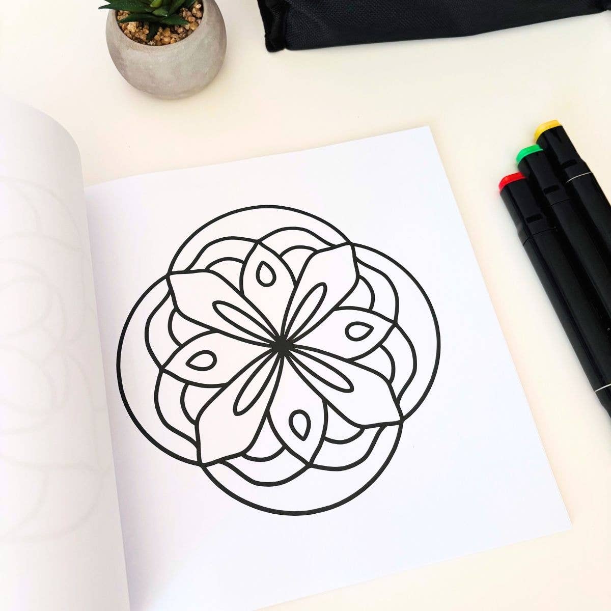 Flowing Mandalas Bold & Simple Coloring Book