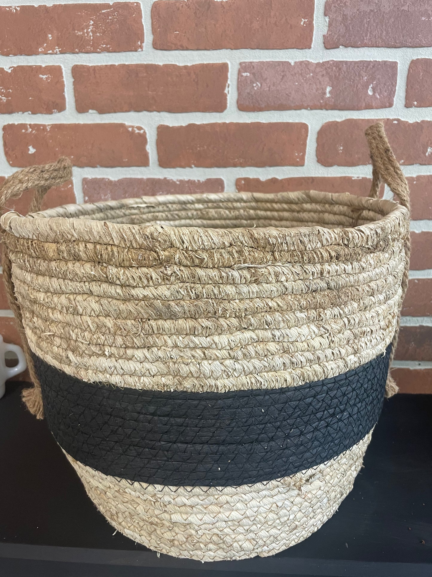 Tan and Black Basket