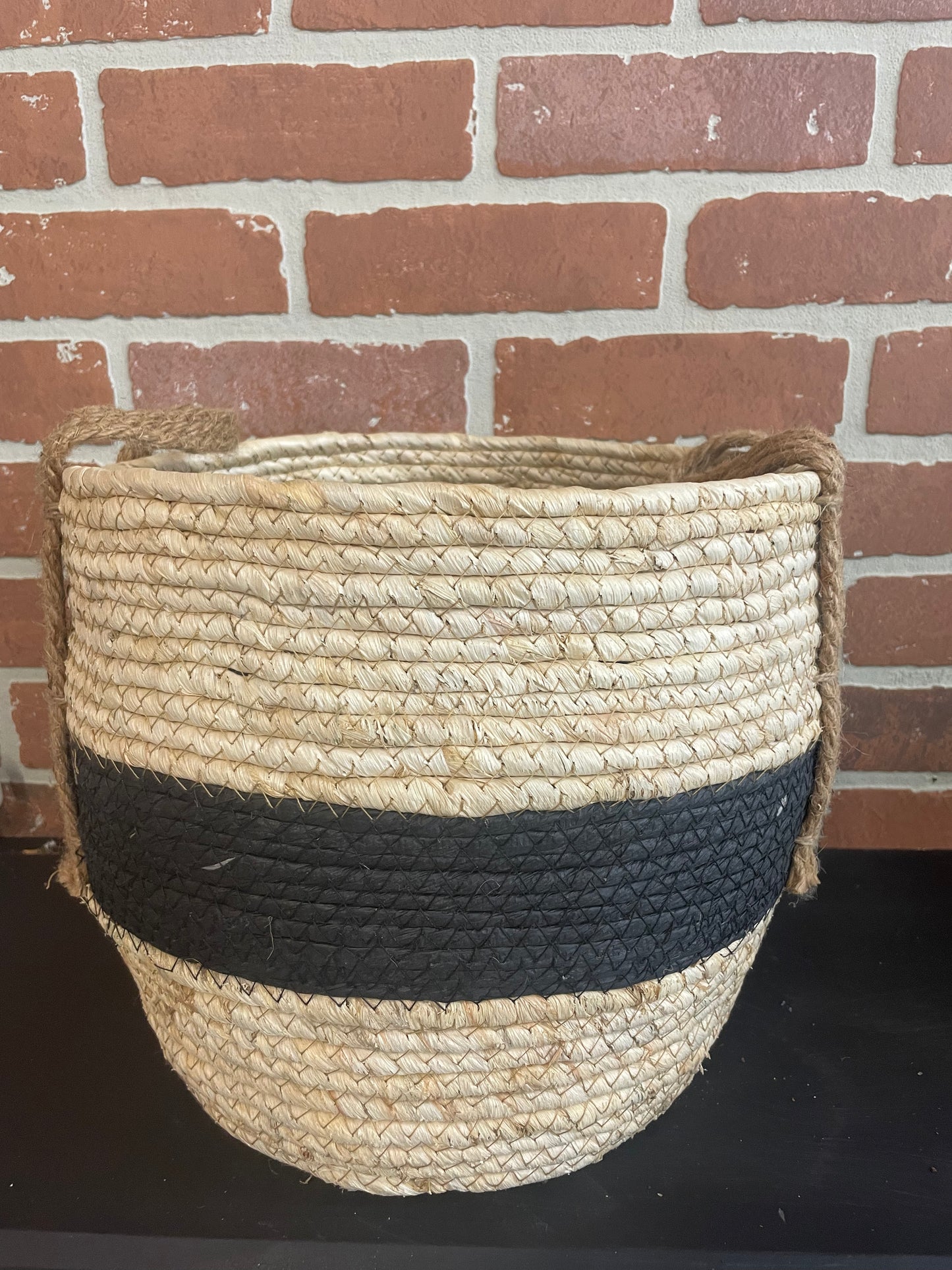 Tan and Black Basket