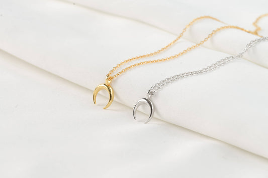 Gold Vermeil Horn Necklace: Yellow Gold