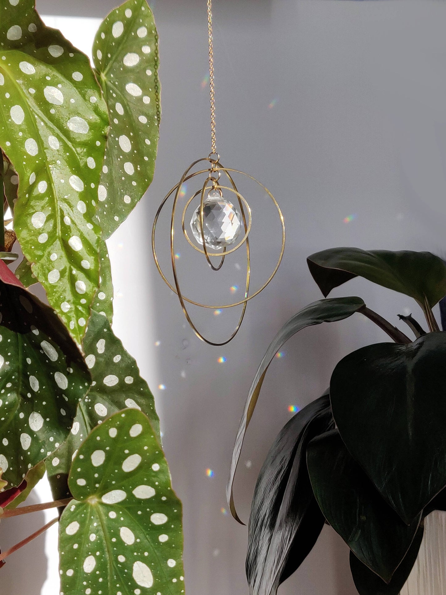 Galaxy XL suncatcher made of brass and glass crystal