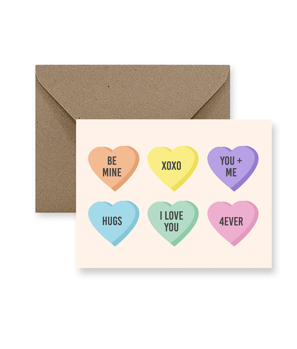 Candy Heart Valentine’s Day Greeting Card