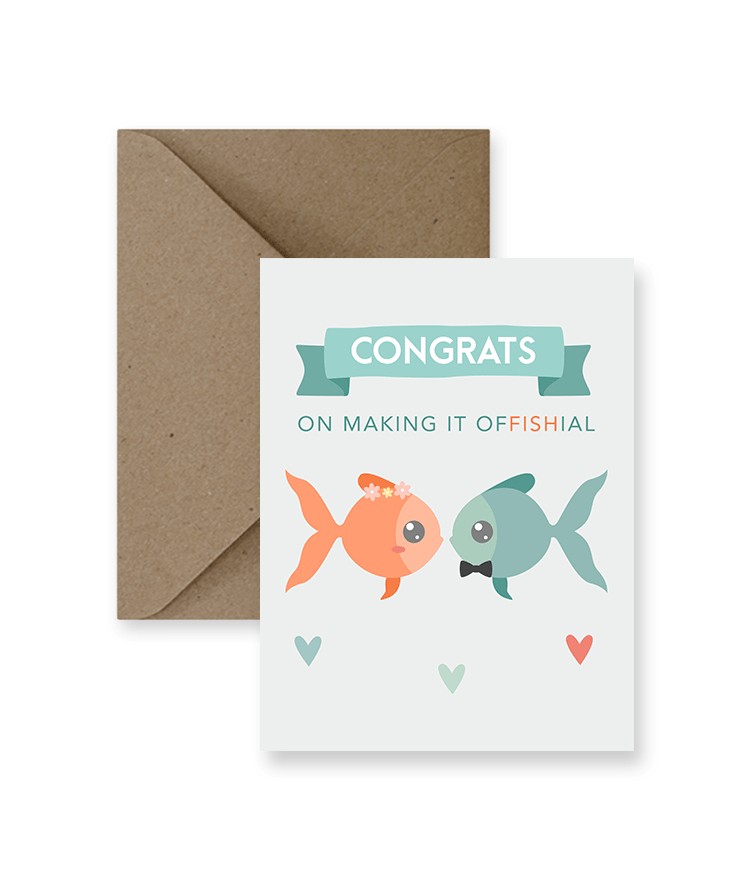 Congrats On Making It Offishial Wedding Card