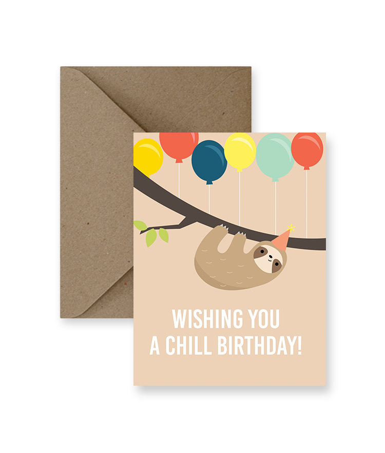 Sloth Chill Birthday Card