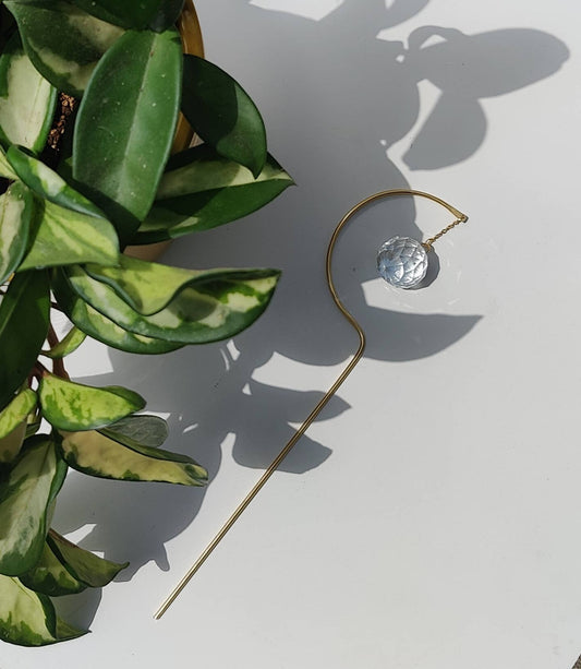 SOLSTICE plantable suncatcher in brass and glass crystal