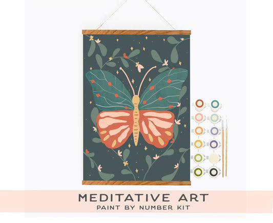 Night Butterfly Meditative Art Paint by Number Kit: Paint by Number Kit