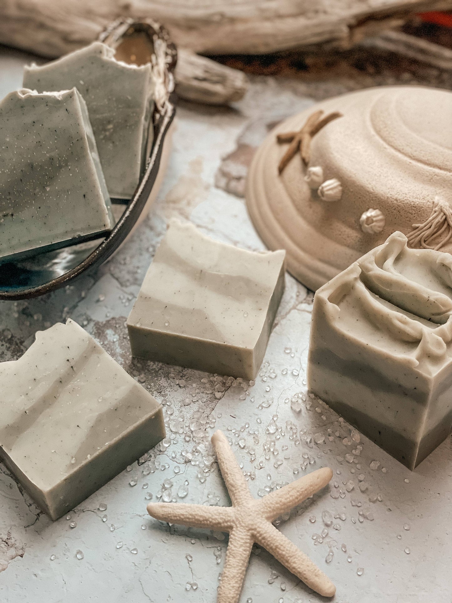 All Natural Sea Salt + Seaweed Handmade Artisan Soap