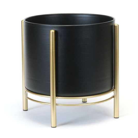 BLK/GOLD FLOOR PLANTER LARGE