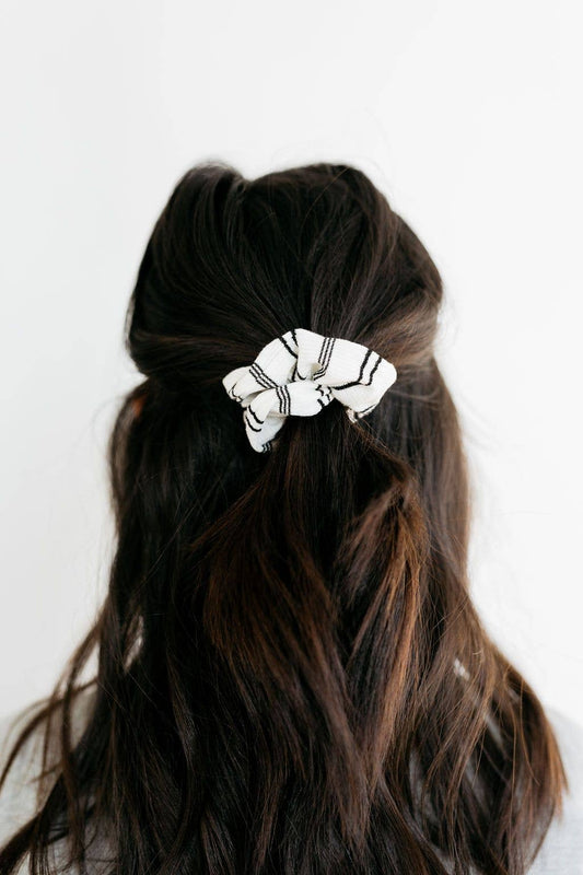 Black & White Striped Scrunchie